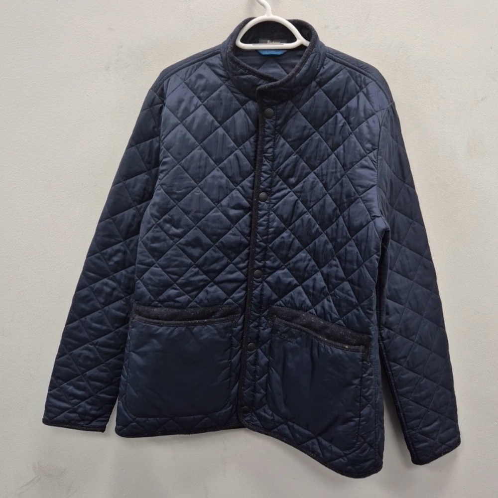 Barbour Moon Wool Lining Tweed Liddesdale Quilt Country Navy Coat Jacket XL